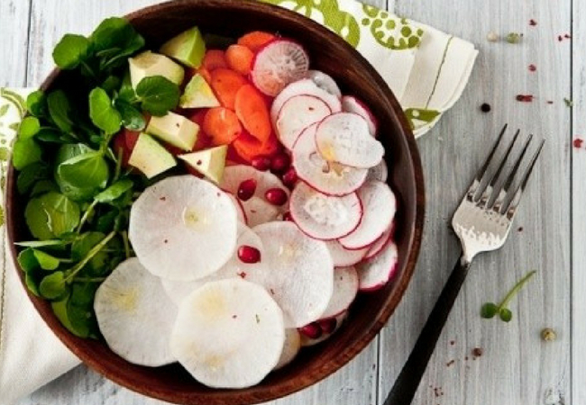receita de salada de nabo com cenoura e abacate