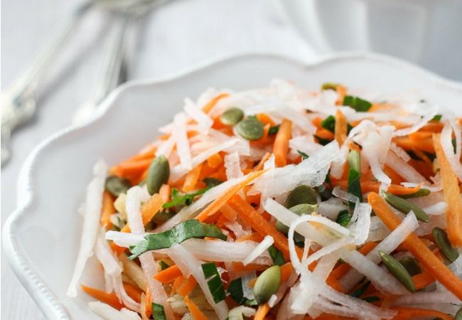 receita de salada de nabo com semente de abóbora