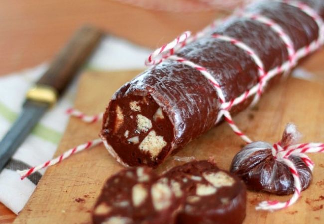 salame baunilhado de chocolate