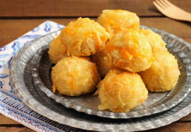 como fazer salgadinhos de festa bolinho de batata queijo e bacon