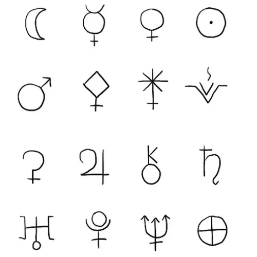 desenhar simbolos mapa astral
