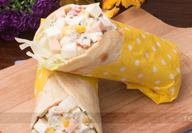 snack saudável wrap de peito de peru