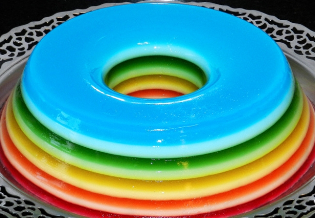 receitas sobremesas com gelatina arco-iris