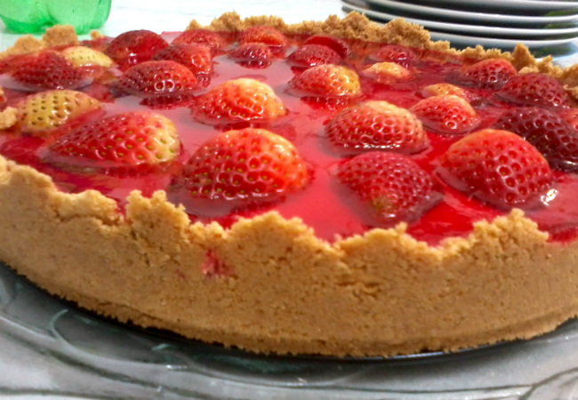 sobremesas de morango torta de biscoito