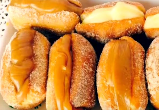 receita sonho de bisnaguinha com doce de leite