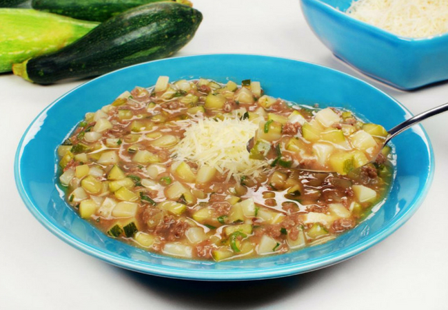 receita de sopa de abobrinha e carne