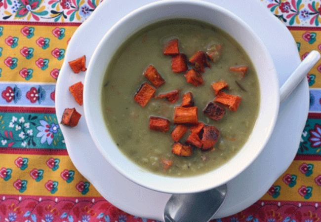 sopa de ervilha e abóbora