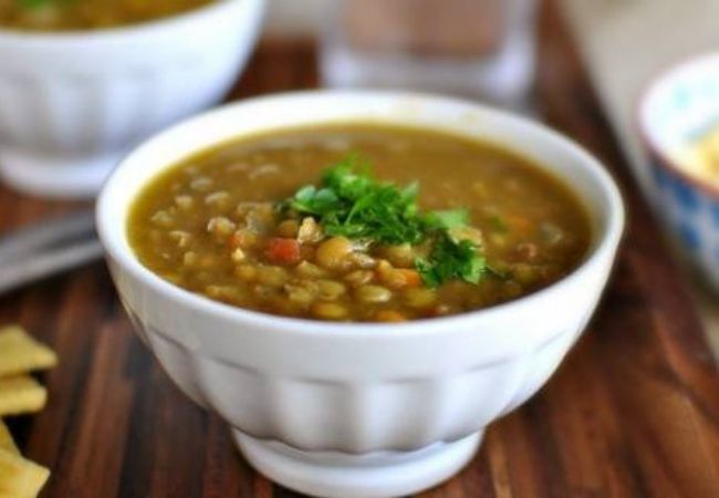 sopa de repolho e lentilha