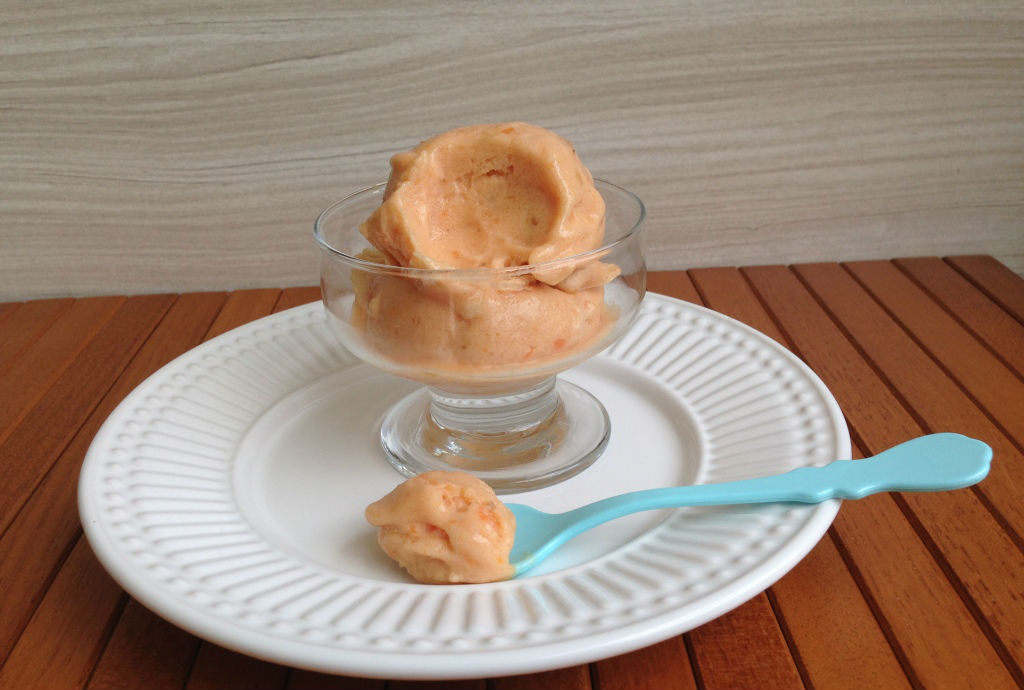 sorvete de banana com mamão