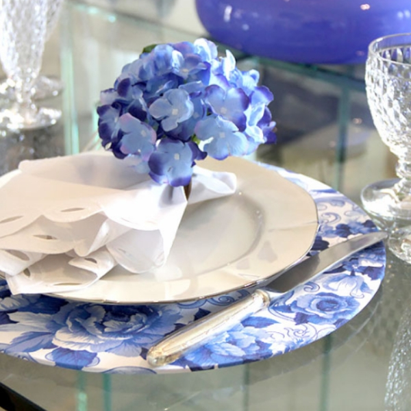 modelo sousplat madeira floral azul