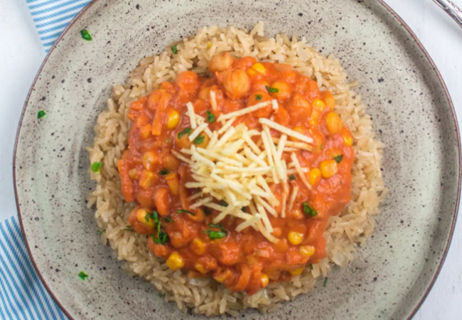 receita de strogonoff grão-de-bico com alho