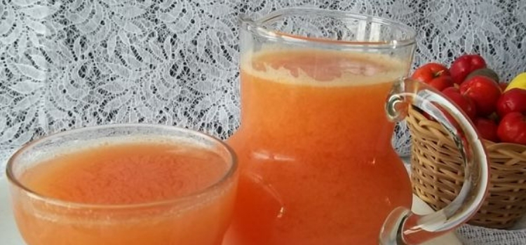 receita de suco de acerola com caju