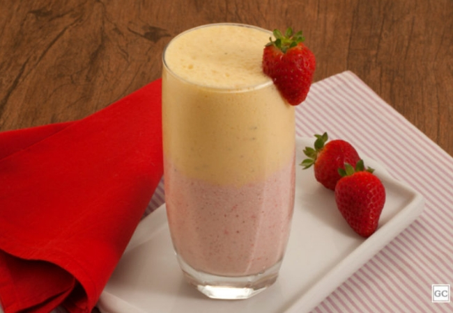 receita suco de maracujá com leite morango