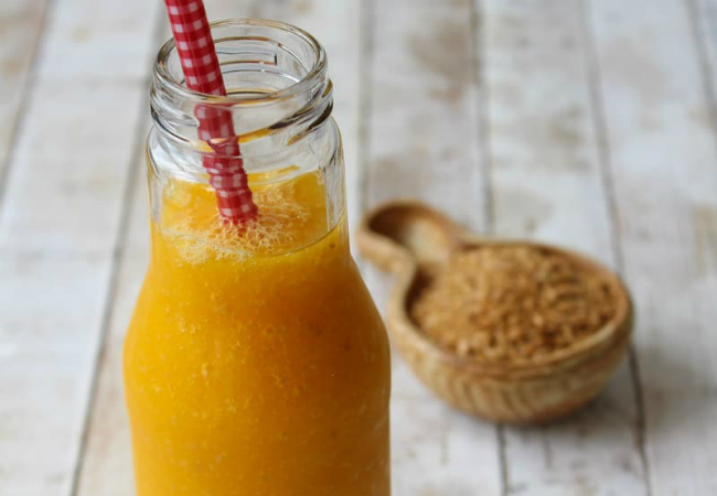 sucos para grávidas manga com gergelim