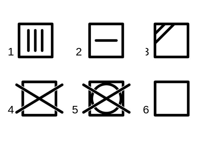 símbolos nas etiquetas secagem com tracinhos