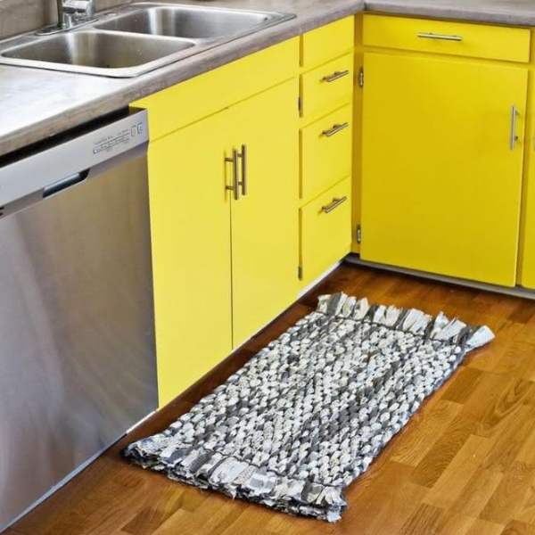 modelo tapete de crochê cozinha retangular