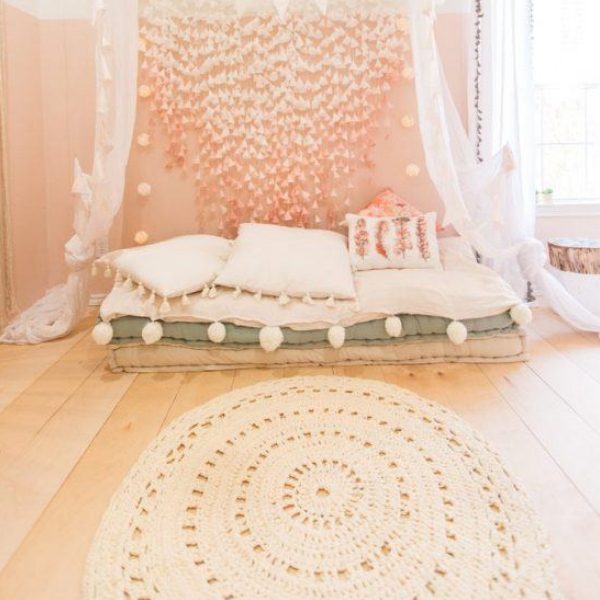 tapete de crochê oval quarto