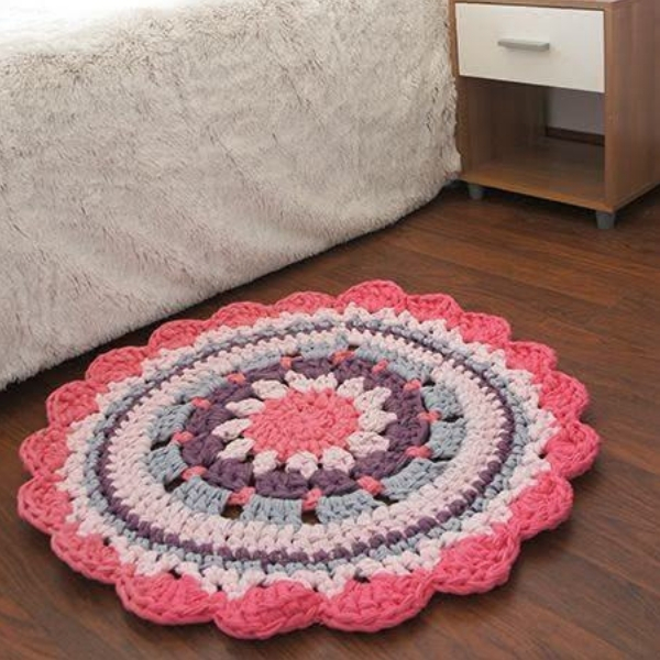 modelo tapete de crochê redondo quarto