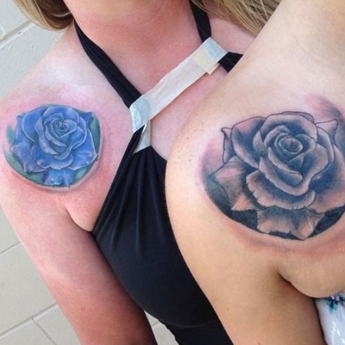 tatuagens para mãe e filha de flor