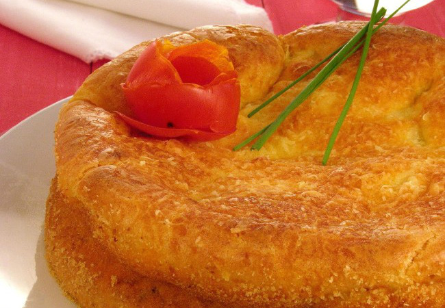 torta de carne moída com palmito