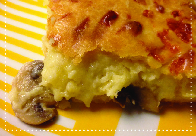 torta salgada de cogumelos