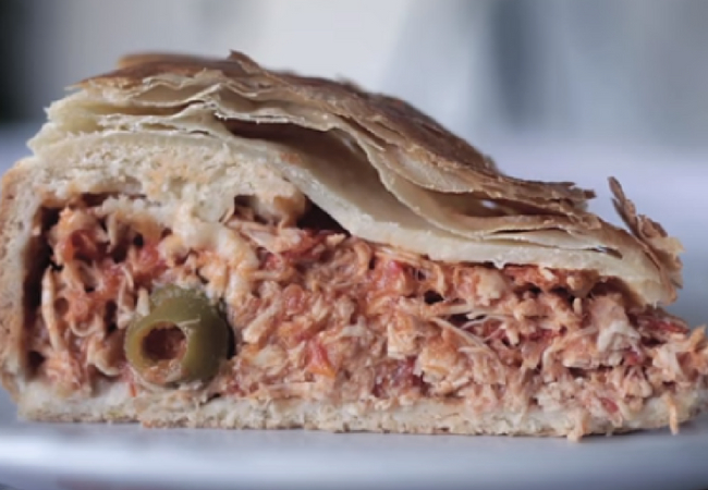 receita de torta salgada de frango e massa folhada