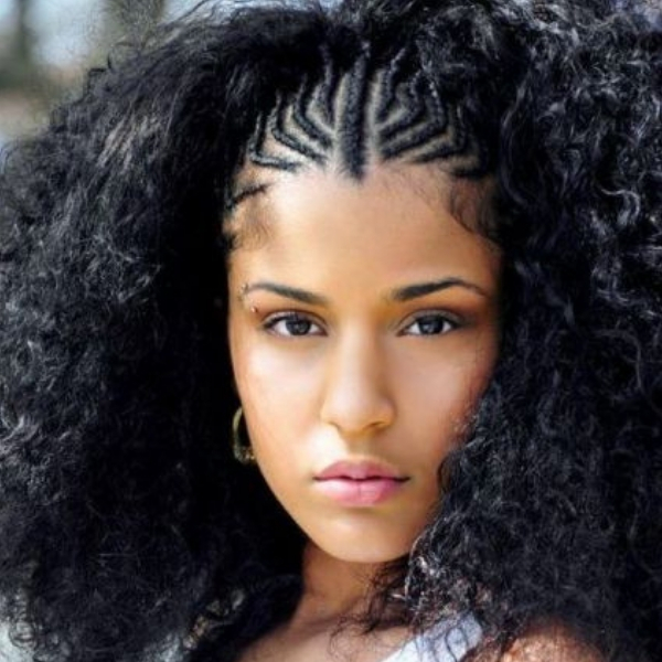 modelo tranças nagô metade