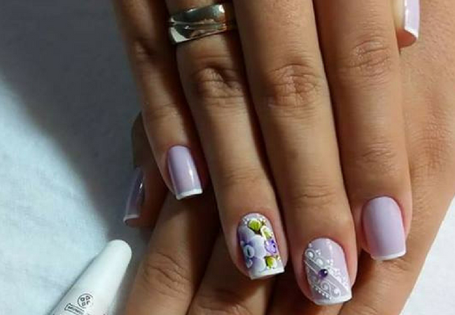 unha decorada roxa francesinha