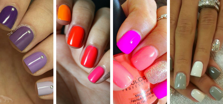 pintar unhas de cores diferentes meio-termo