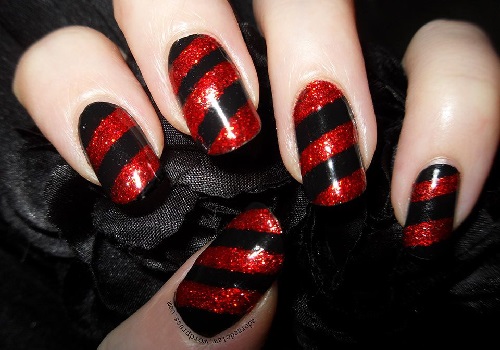 unhas decoradas com vermelho padrão