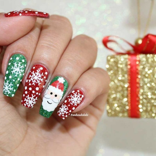 modelo unhas decoradas para o natal noel