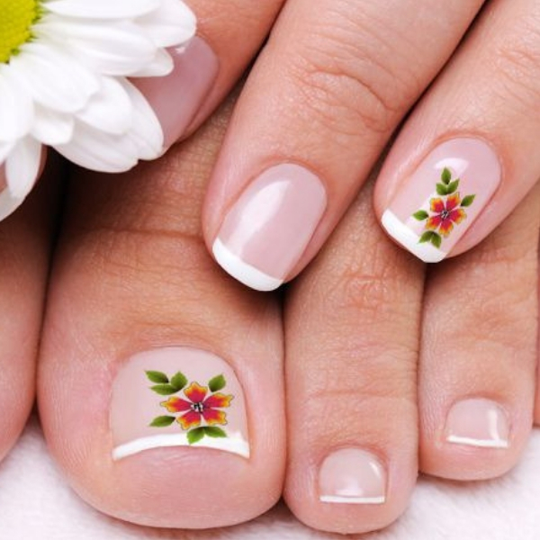ideias de unhas do pé decoradas conjunto