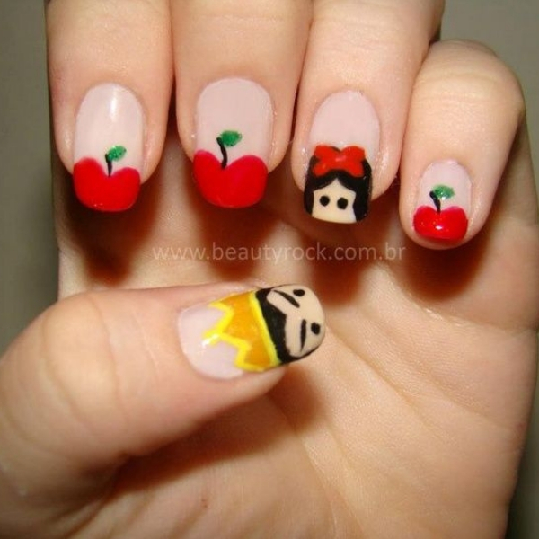 modelo unhas infantis decoradas branca de neve