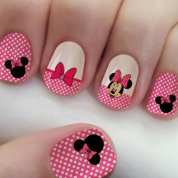 modelo unhas infantis decoradas minnie