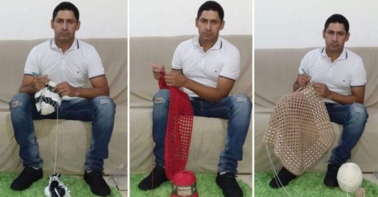 valdir porteiro faz crochê