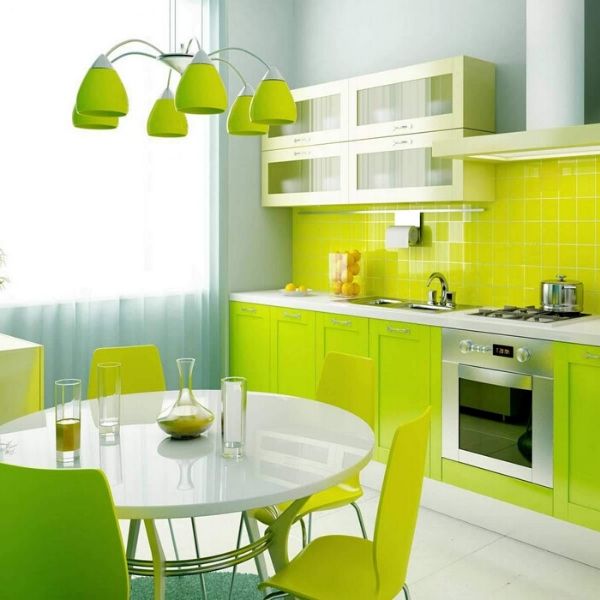 cozinha verde-limão
