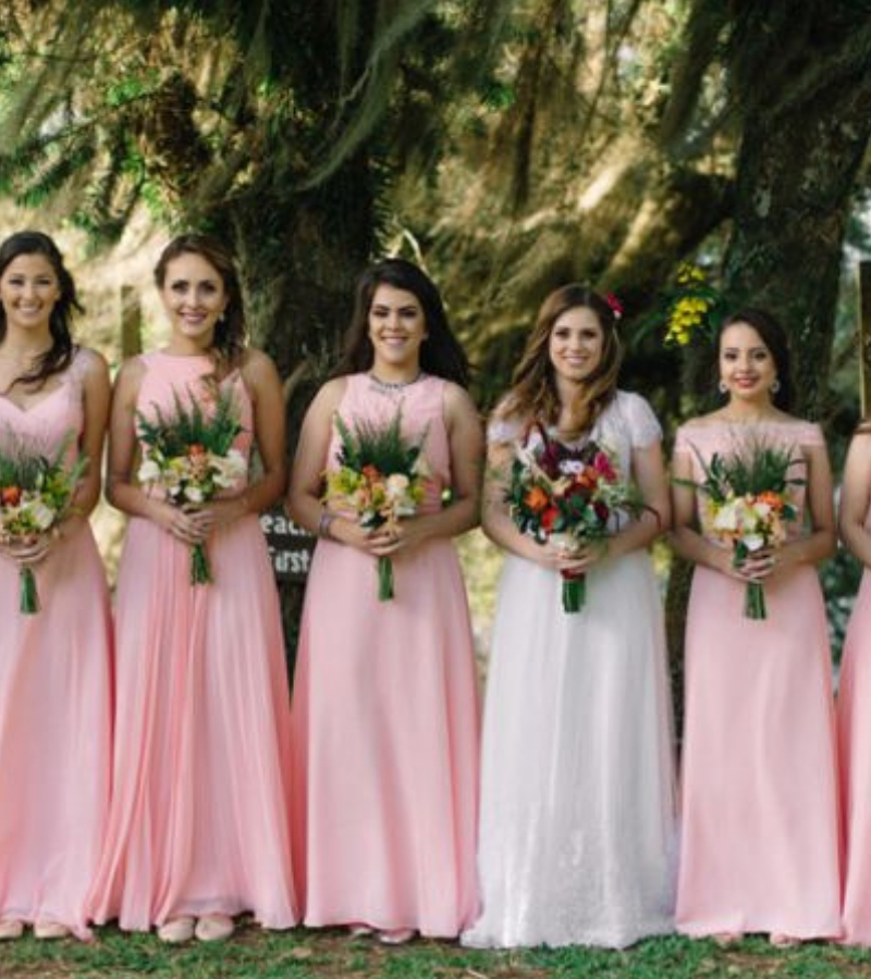 modelo vestido madrinha rosa longo