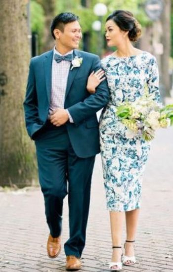 vestido para casamento civil estampa floral