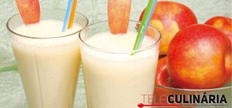 fazer vitamina de maçã com leite condensado